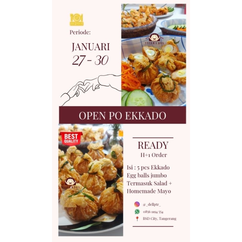 

PO Ekkado エッカド Telur Puyuh + Salad dan Homemade Mayo Siap Makan (Packing Thinwall)