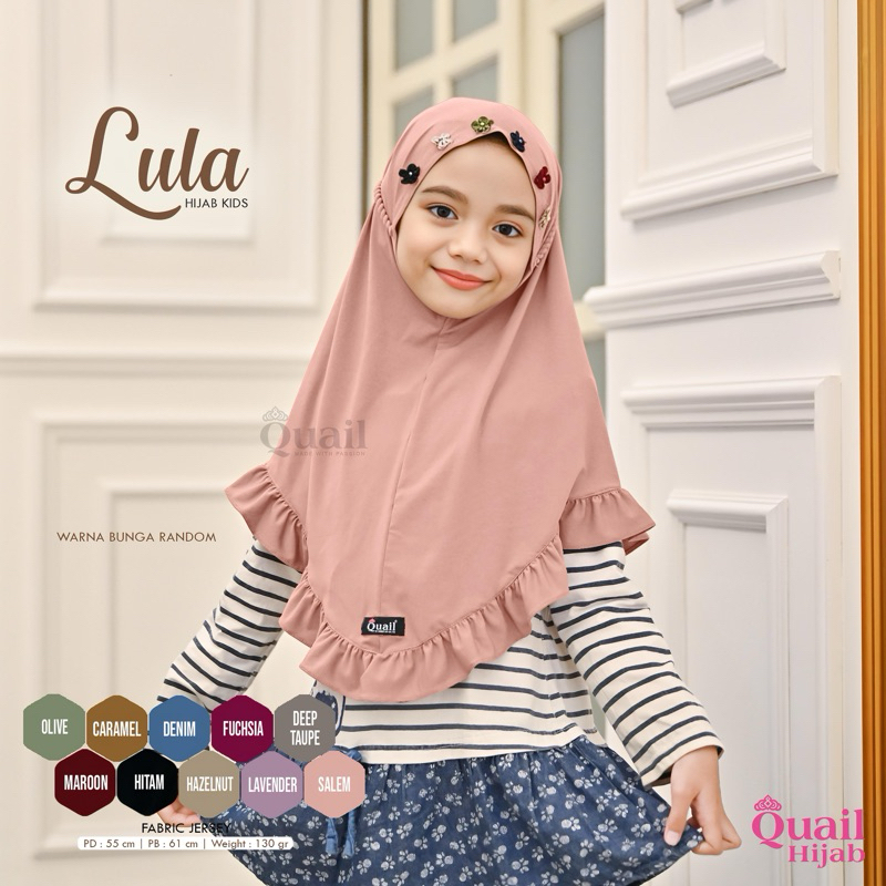 Quail Hijab - LULA HIJAB INSTAN ANAK ORI QUAIL | BAHAN JERSEY PREMIUM ADEM NYAMAN | JILBAB ANAK ORIG