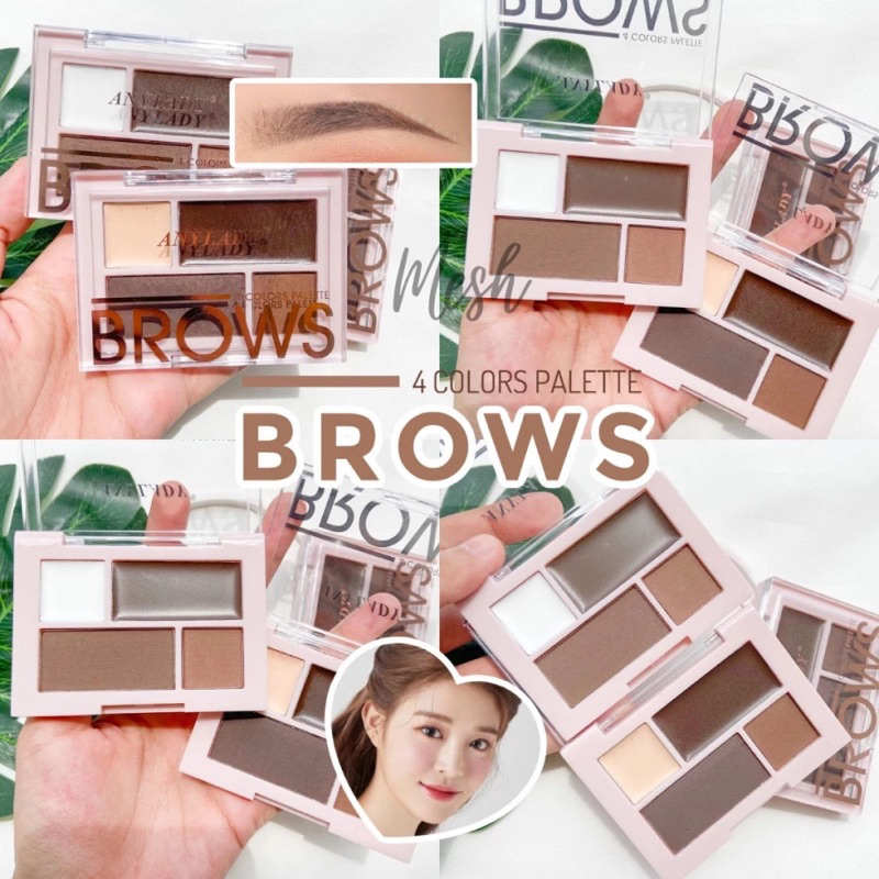 EYEBROW GEL CAKE 4 BROWS PALETTE - Anylady 4 Colors Palette EyeBrow Gel Cake Eye Brow Powder 937