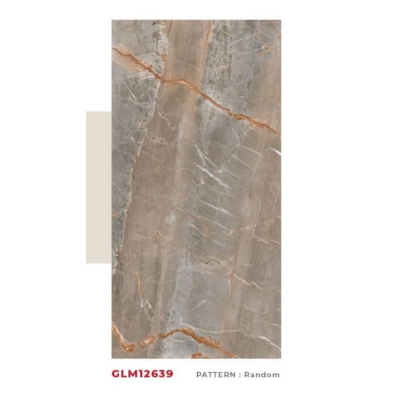 GRANITE MERK VICENZA KODE GLM12639 UKURAN 60X120 WARNA COKLAT BROWN MOTIF MARMER PERMUKAAN TEKSTUR G