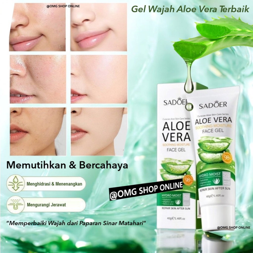 TERMURAH - Sadoer Aloe Vera Gel Wajah Pemutih Pembersih Wajah / Aloe Vera Gel Ori untuk Wajah Glowin