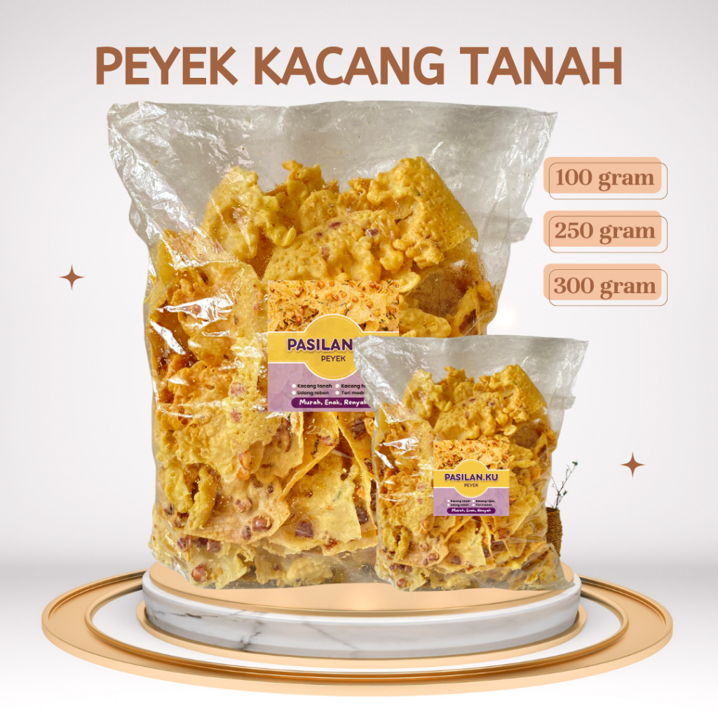 

NEW Peyek Kacang Tanah Renyah Camilan Gurih 100 gram - 500 gram