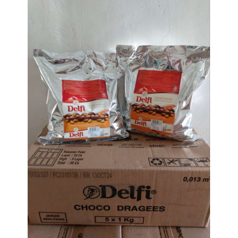 

Coklat Delfie Choco dragess almond & mede 1kg - cemilan- snack-coklat