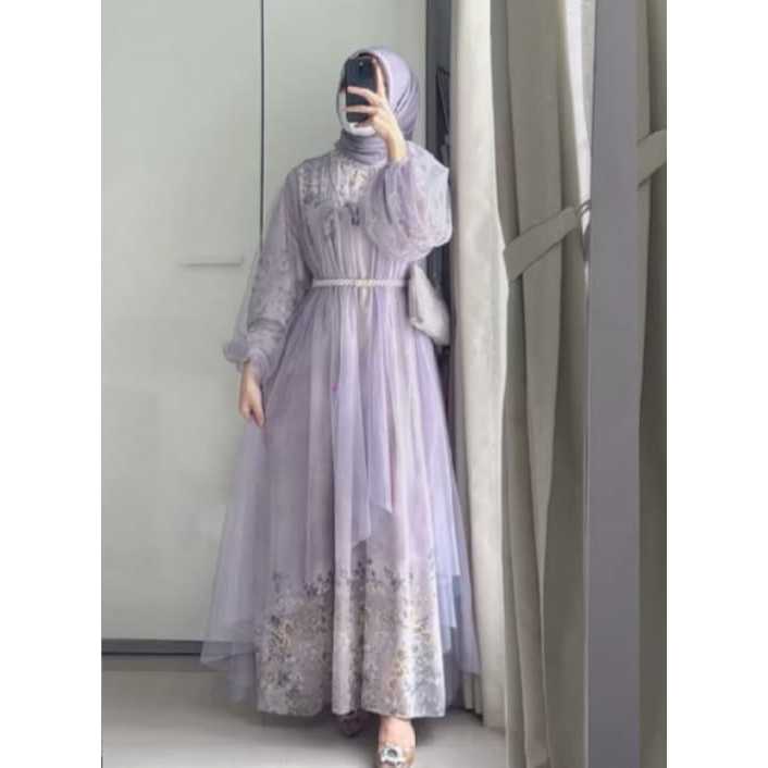 Arumi Dress / Dress Cantik / Dress Kondangan / Gamis Lebaran / Gamis Kondangan / Baju Muslim _ Dande