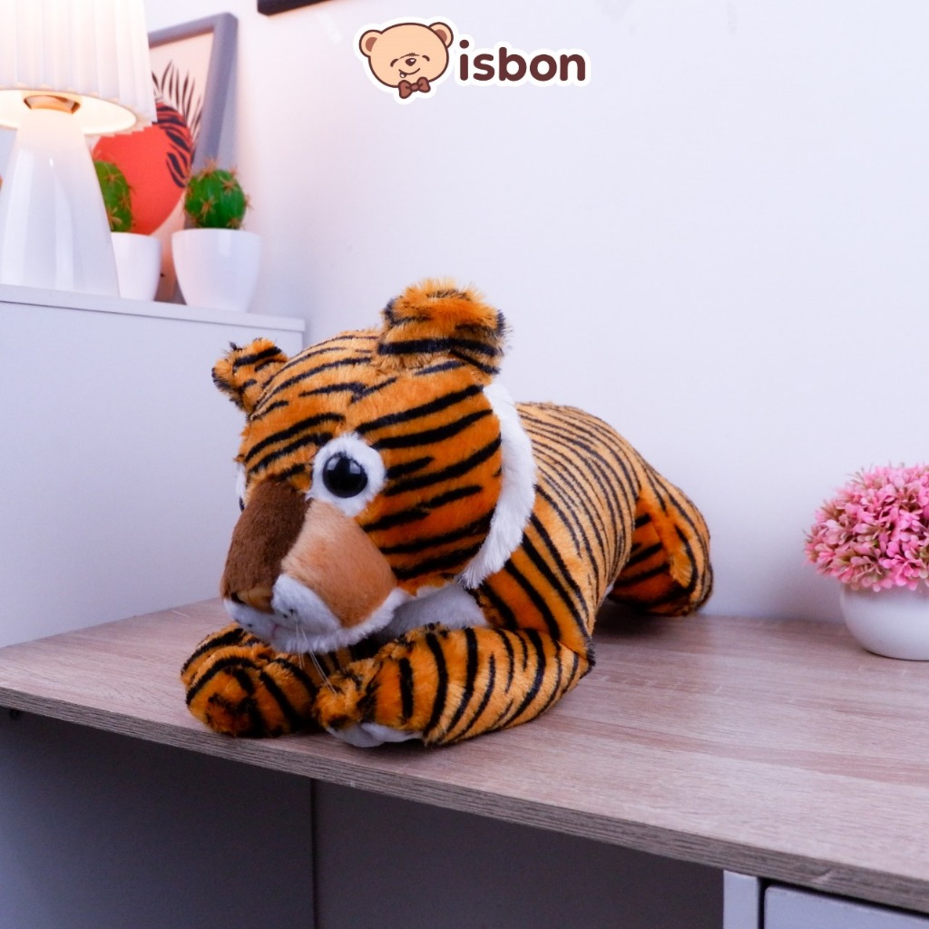 Boneka Harimau Ly Tiger Orange Bulu Bahan Halus Non Alergi Cocok Untuk Hadiah Gift Istana Boneka