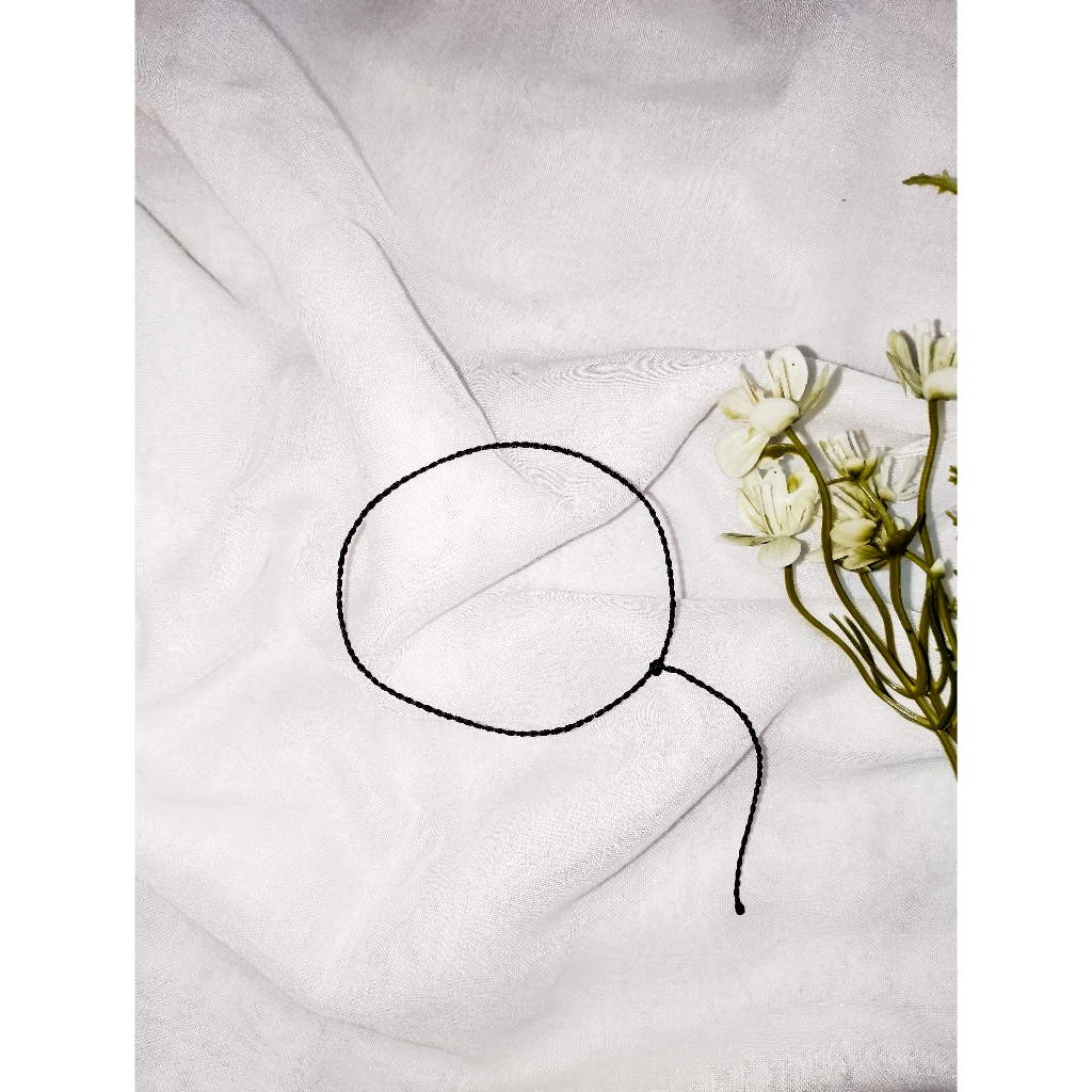 GELANG TALI HITAM POLOS PRIA WANITA TIPIS 1MM // GELANG TANGAN WANITA TALI BENANG HITAM // GELANG TI