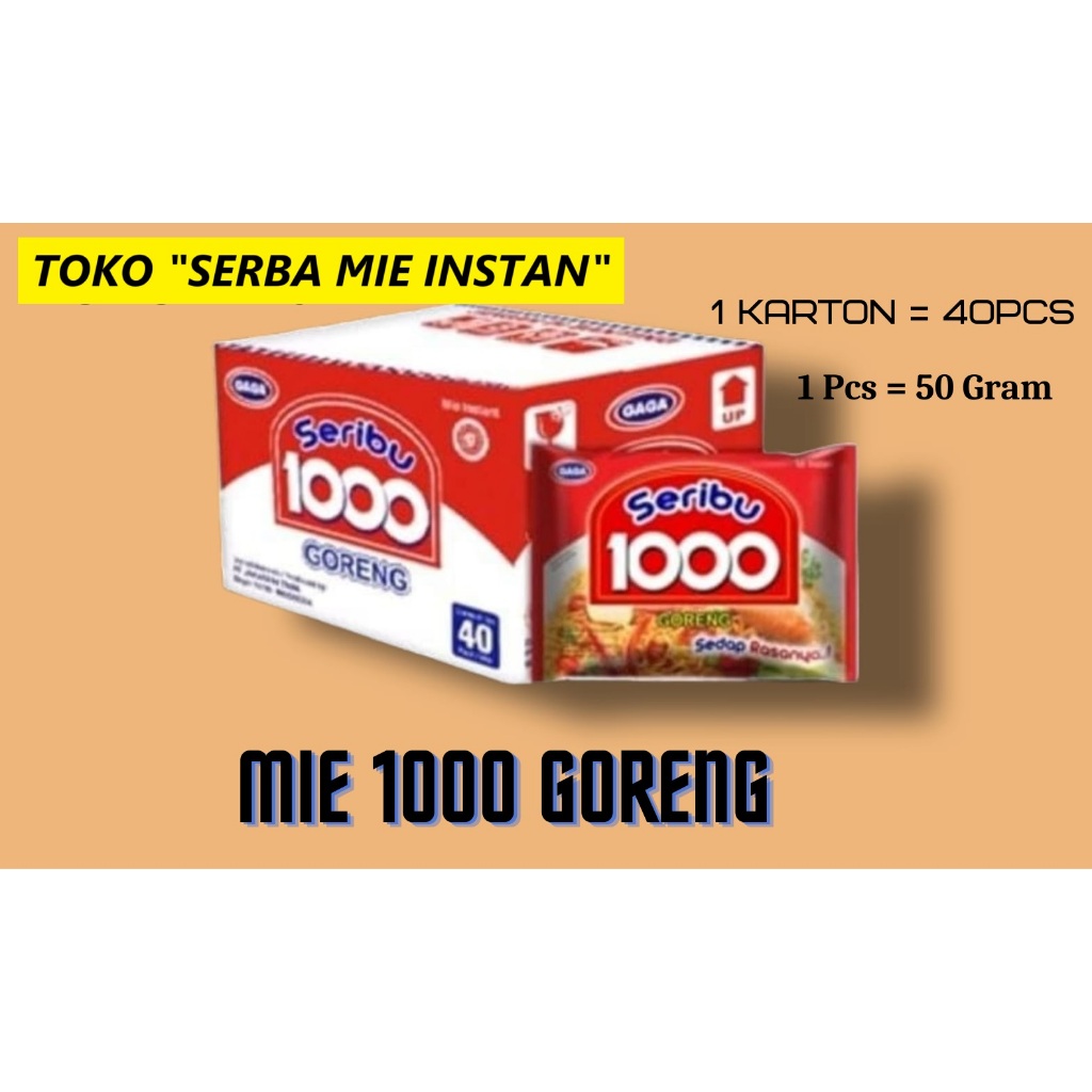 

Mie Goreng 1000 Seribu Goreng Termurah Grosir 1 Dus 40 pcs 50 gram