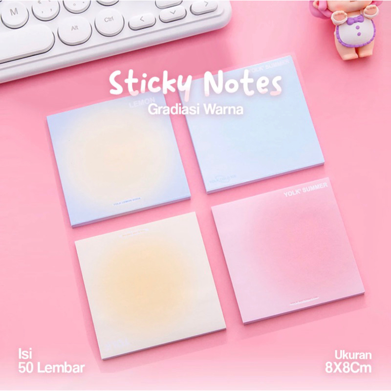 

Sticky Notes Gradasi Warna Aesthetic Lucu Polos 50 Lembar | Memo Tempel Gradasi Warna-Warni 50 Lembar | Tempelan Kertas Catatan Memo