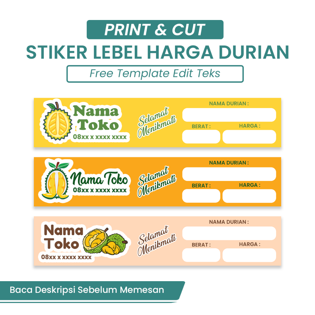 

Isi 25 Stiker Lebel Harga Durian - Stiker Durian | SLD