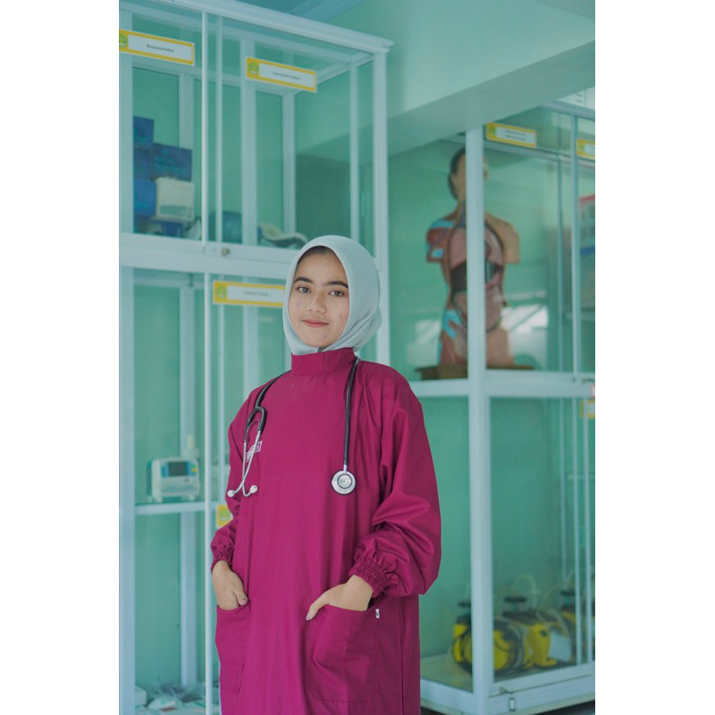 (Mediswear.co) Gown, Baju Lab,Baju jaga Perawat,Nakes PREMIUM (Bahan Toyobo)