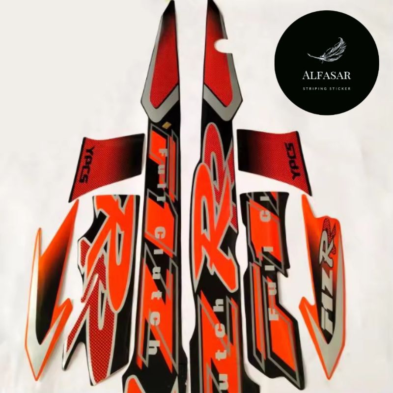 STICKER Striping YAMAHA FIZ R Tahun 2002 Orange Hitam