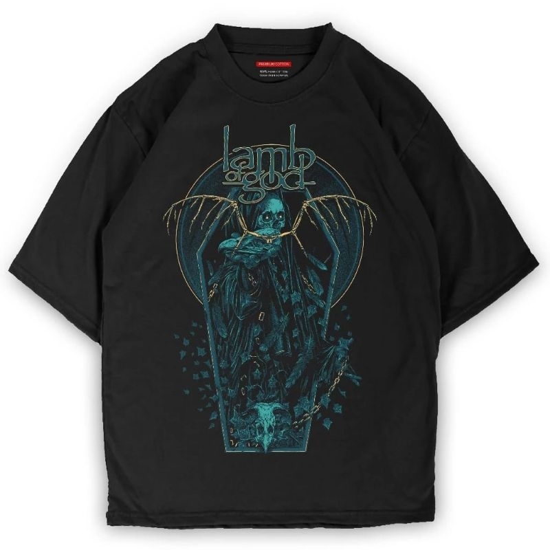 Kaos Lamb Bunga Lautan Tirai Hitam