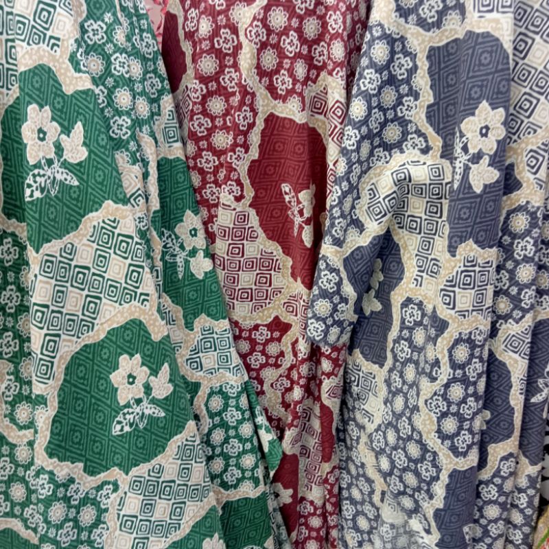 Kain Shakila Motif Abstrak Import - Kain Twill Shakilla - Kain Meteran Ela | Harga Per Setengah Mete