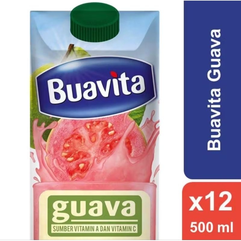 

[ 1 Karton Isi 12 ] Buavita Jus Buah Asli Rasa Jambu 500ml