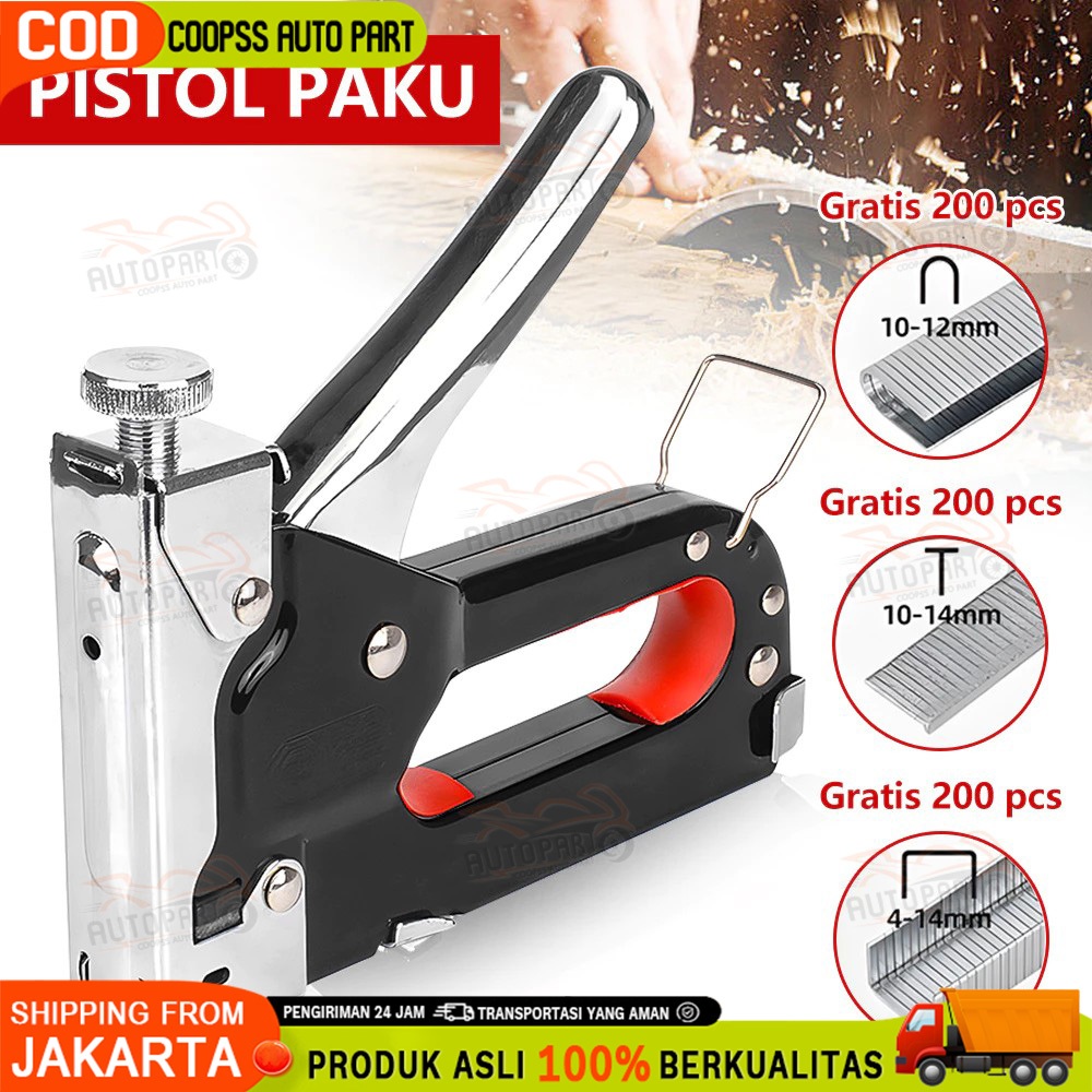 

NEW 3in1 Staples Stapler Staple Gun Paku 3 In 1 Pistol Kuku DIY Konstruksi Furnitur Konstruksi