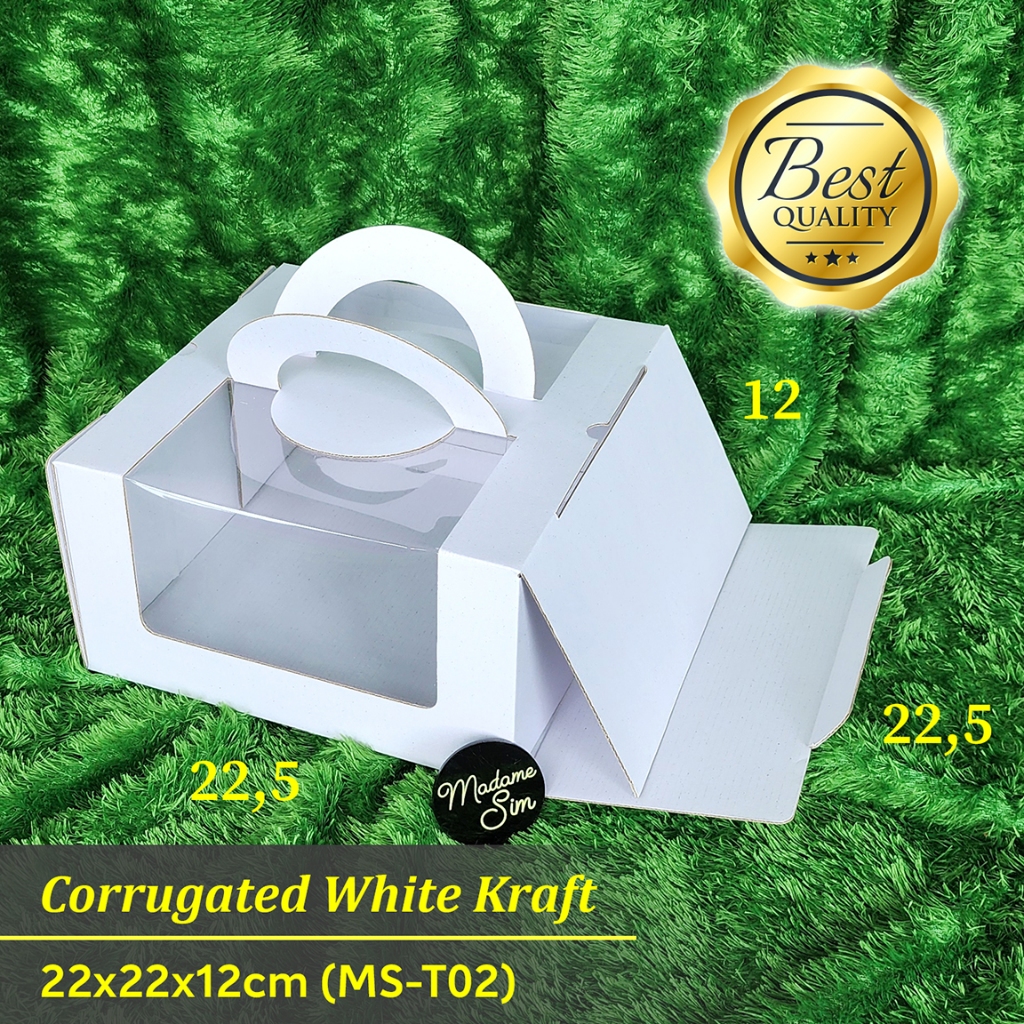 

DUS KUE - CAKE BOX - GIFT BOX - KOTAK KADO 22x22x12 - MS-T02 - WK (ISI : 10 PCS)