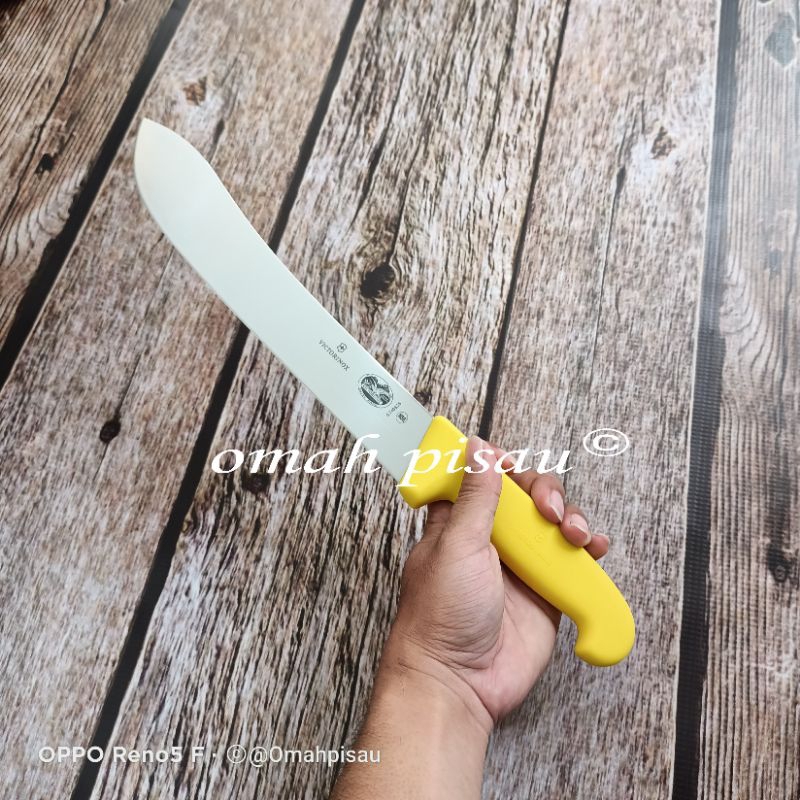 Butcher knife victorinox bullnose 25 cm 5.7408.25 Yellow original Swiss pisau sembelih