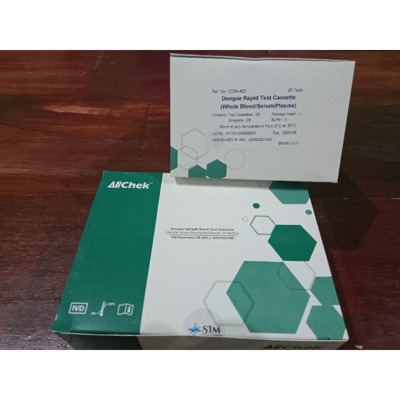 Dengue IgG/IgM Rapid Test Cassette, (WB/S/P) Merek Free plus isi 25 pcs