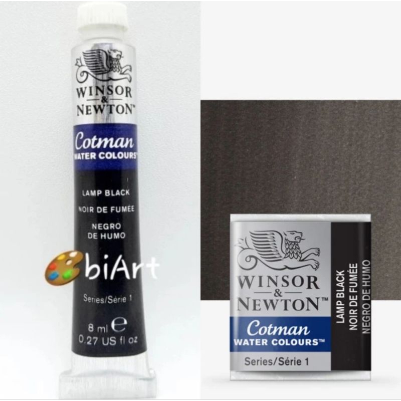 

Cat Air Cotman Water Colour Tube 8ml / Half Pan Lamp Black Winsor & Newton