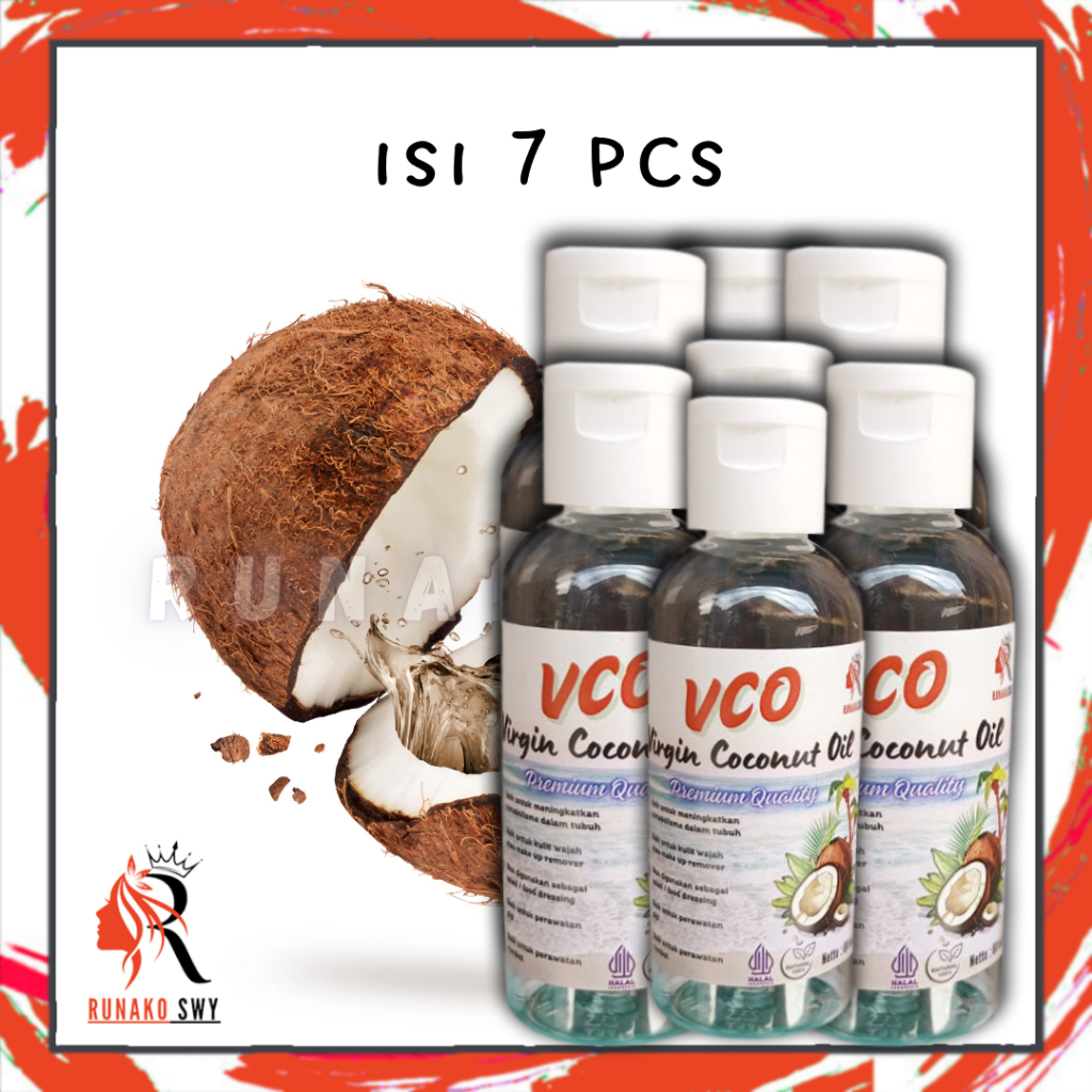 

Minyak Kelapa VCO Murni 100 % Alami 60 ml Isi 7 Pcs