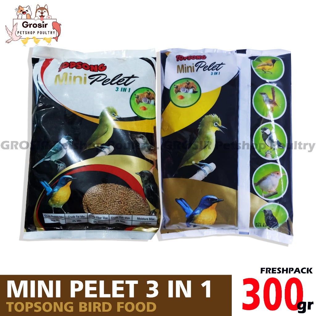TOPSONG TOP SONG KECIL MINI PELET 3 IN 1 COKLAT VOER PAKAN MAKANAN BURUNG KECIL PLECI CIBLEK PRENJAK