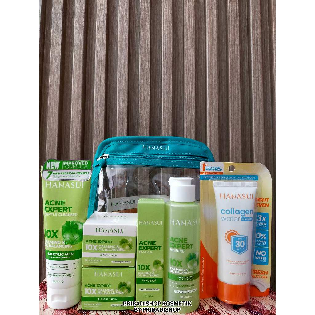 PAKET HANASUI ACNE EXSPERT ESSENCE || PAKET HANASUI 5IN1 - 6IN1