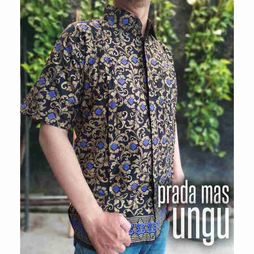 Kemeja Batik Pria Lengan Pendek Baju Hem Batik Kerja Kantor Karyawan Motif Keren Bagus Bahan Premium