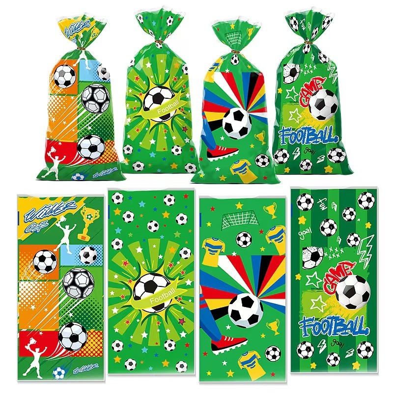 

50 PC PLASTIK KEMASAN BINGKISAN KUE COOKIES SNACK HAMPER ULANG TAHUN ANAK MOTIF SEPAKBOLA FOOTBALL SEPAK BOLA