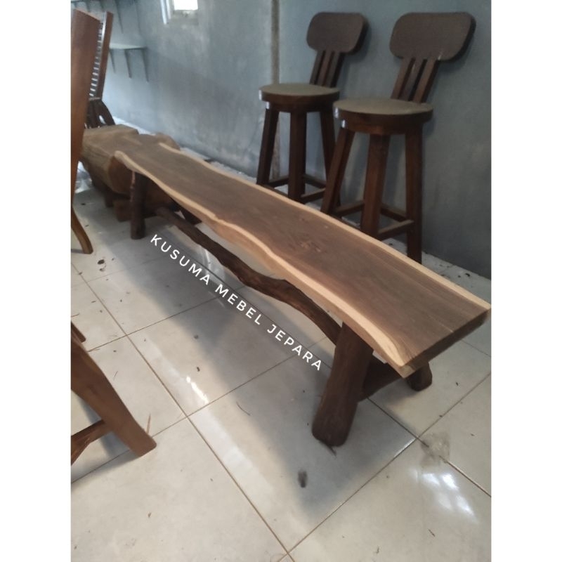 Kursi Bangku Kayu Sonokeling (Panjang 200cm Lebar 35cm Tinggi 45cm)