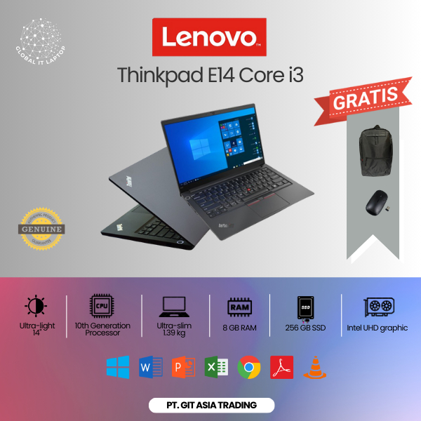 Laptop LENOVO ThinkPad E14 Core i3 GEN 10 | RAM 8/256GB SSD 14