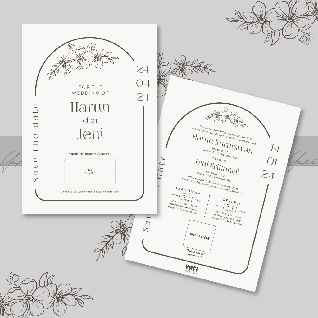 Undangan Pernikahan Cetak Desain Minimalis Free Undangan Digital
