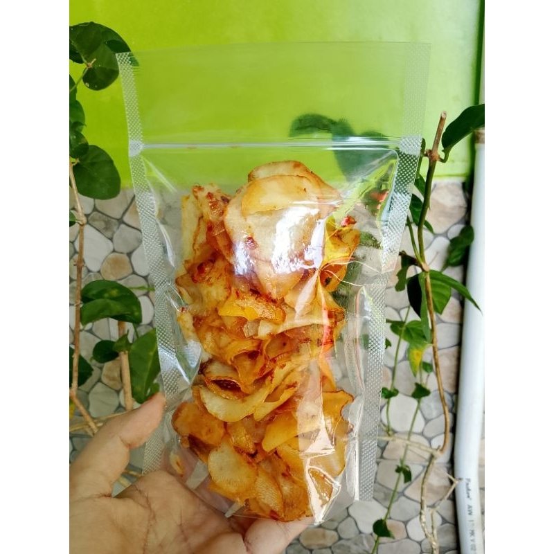 

Keripik Pedas Manis Ukuran 100 Gram