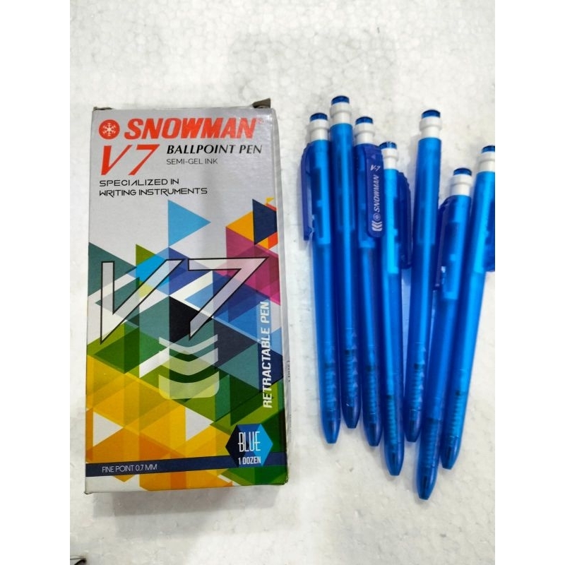 

PENV7 BIRU 0,7 MERK SNOWMAN PEN SEMI GEL PEN BIRU PEN MURAH PEN CANTIK PEN CETEK BIRU PEN CLICK BIRU