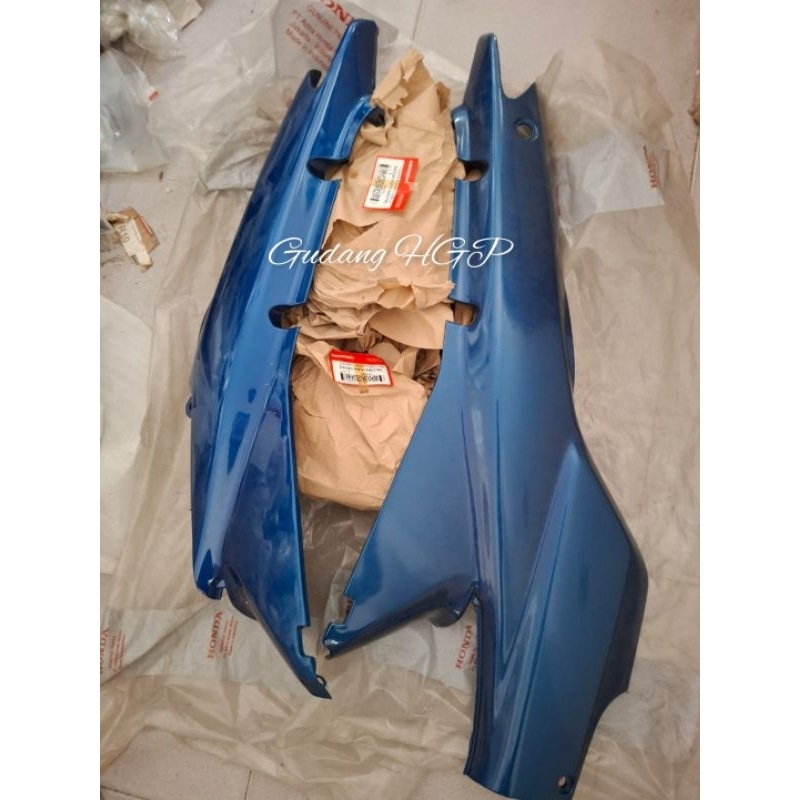 Cover L & R Body Set Candy W Blue Cover Body Kiri Kanan Set Lengkap Cover Aki Honda Supra V X XX 100