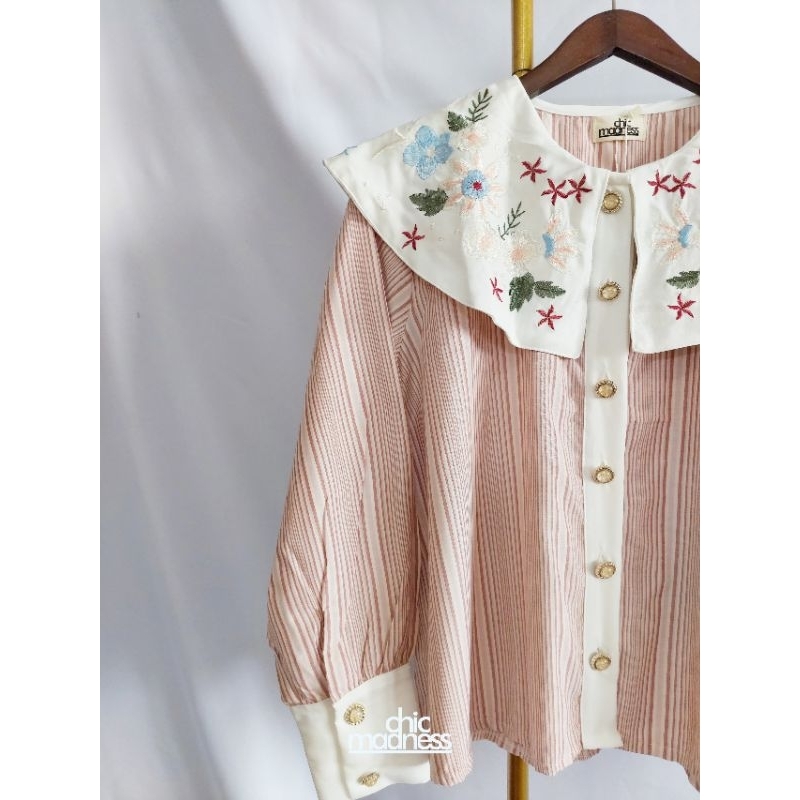 CHIC MADNESS - YUI SHIRT / KEMEJA KERAH BORDIR / KEMEJA WANITA LENGAN PANJANG
