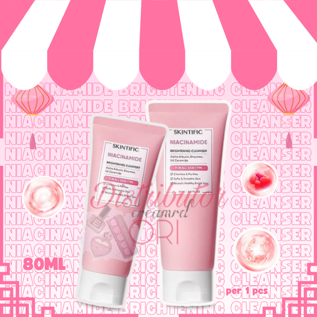 SKINTIFIC - Niacinamide Brightening Cleanser 80ml | Facial Wash Cleanser Acnes Face Wash Sabun Cuci 