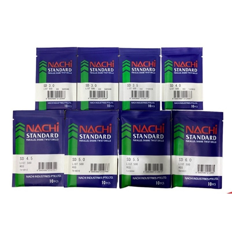 NACHI 2 | 2.5 | 3 | 3.5 | 4 | 4.5mm Mata Bor Besi HSS