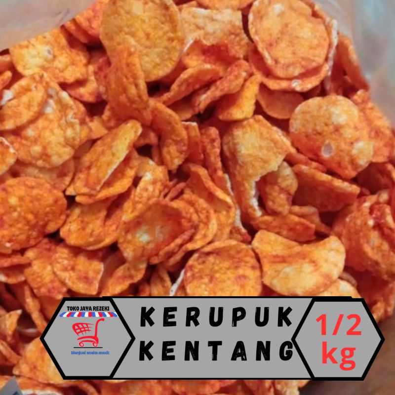 

1/2 kg kerupuk kentang udang pedas manis gurih murah