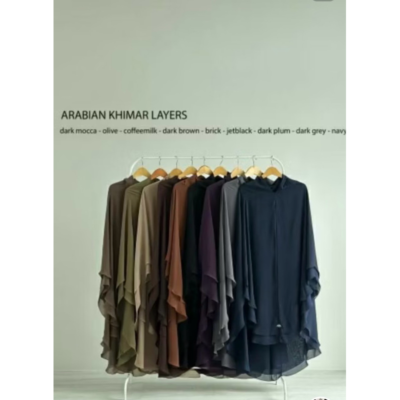 PL khimar arabian chiffon dark mocca abaya malikah