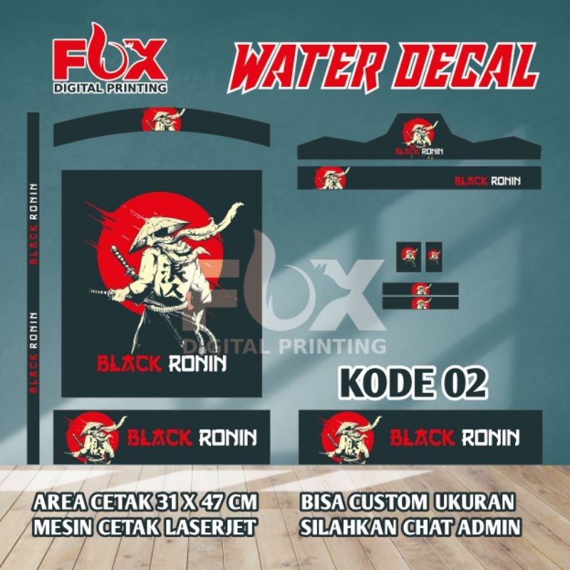 WATER DECAL SANGKAR REPLIKA, MURAI, KOSAN, KIPAS NOMER 1,2,3