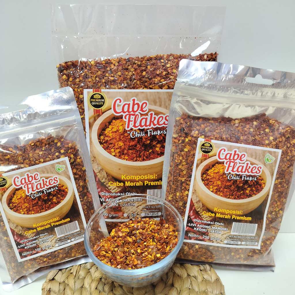 

Cabe Flakes - Cabe Giling Kasar | Chilli Flakes Premium Extra Pedas