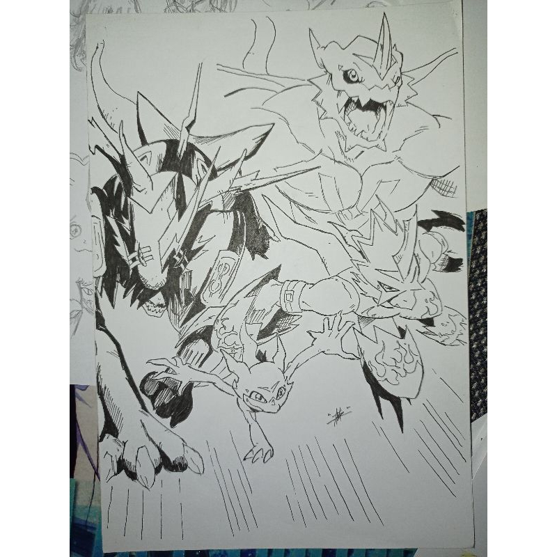 

Sketsa Digimon V-mon Evolution A5