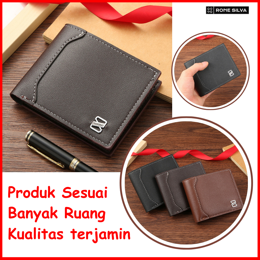 Dompet Pria Kulit Lipat Cowok Kecil Ori Laki2 Banyak Slot Atm Ktp Bapak Terbaru Simpel Genggam Premi