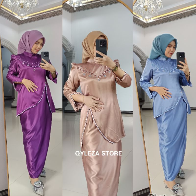 NASHA SETELAN BAJU KURUNG MELAYU SATIN BAJU KONDANGAN BAJU BRIDESMAID