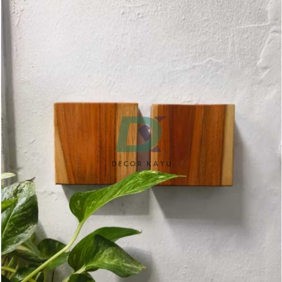 Frame Saklar Lampu Kayu Jati Asli 100% 3D Glow in the Dark/Frame Saklar