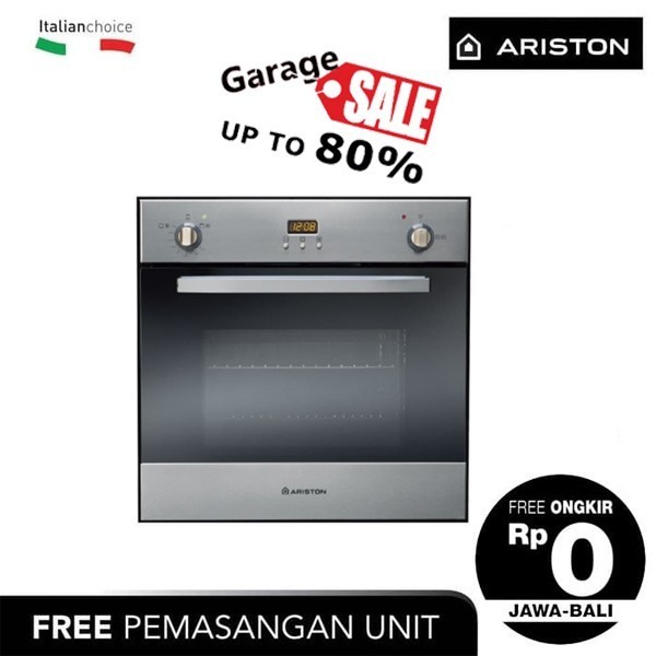 ARISTON Oven Tanam Gas 60 Cm FHYGGX, Full Oven Gas 47 Liter ( ex - display )
