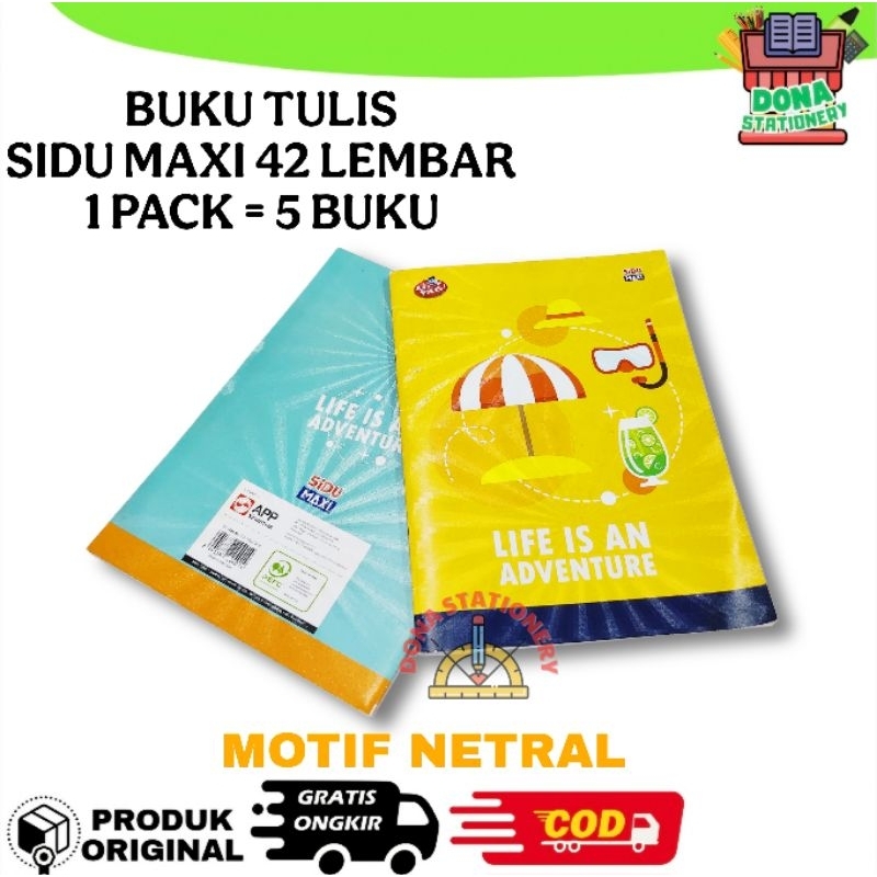 

HJK [ Pack ] BUKU TULIS SIDU MAXI MOTIF NETRAL 42 LEMBAR Buku Tulis Sidu Murah Buku Tulis Panjang