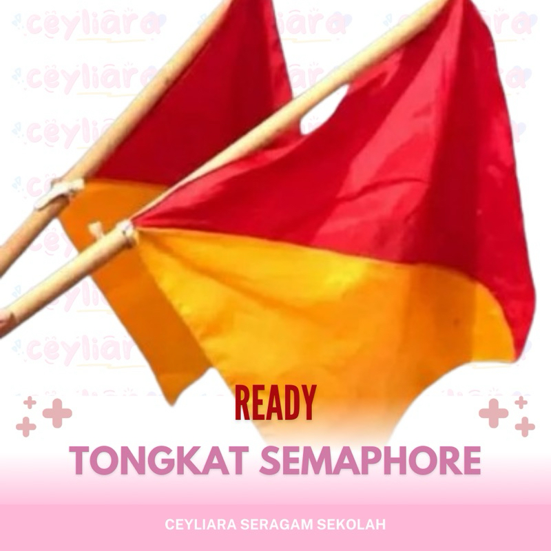 

Tongkat stik dan bendera semaphore semapore semapur pramuka sepasang