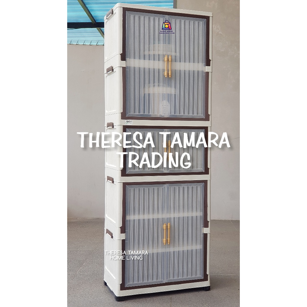 RAK PIRING LEMARI PLASTIK NAPOLLY NR 212.6 SUSUN 6 PINTU MAGNETIK 6 PINTU + RODA LEMARI