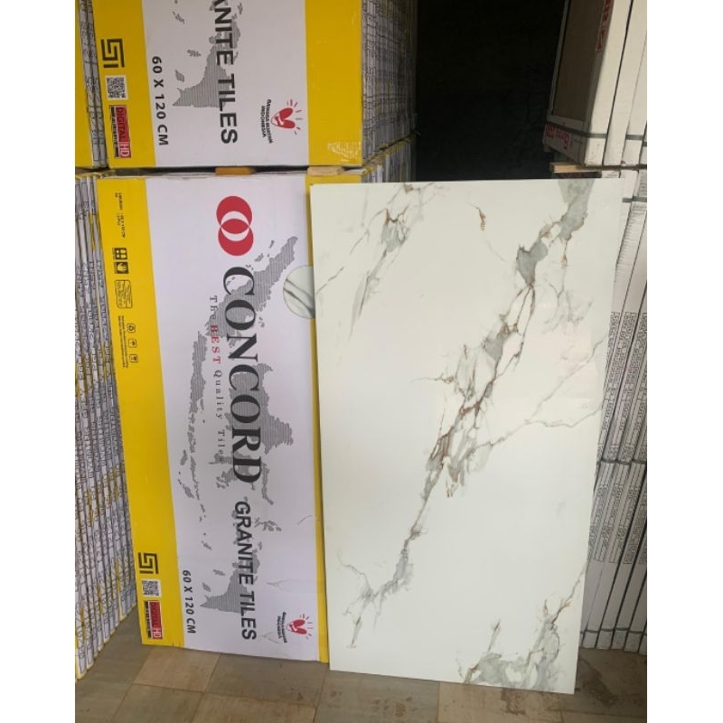 Granit 60x120 dinding lantai motif marmer putih calacata